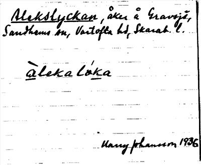 Bild på arkivkortet för arkivposten Alekslyckan