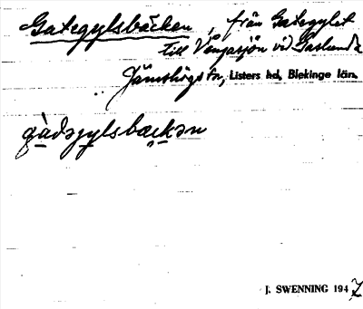 Bild på arkivkortet för arkivposten Gategylsbäcken