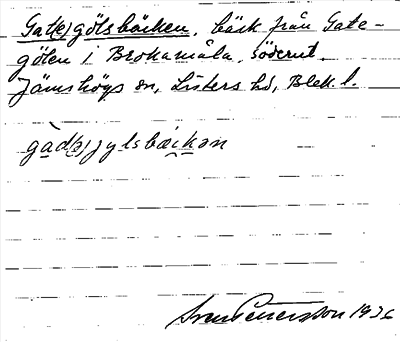 Bild på arkivkortet för arkivposten Gat(e)gölsbäcken