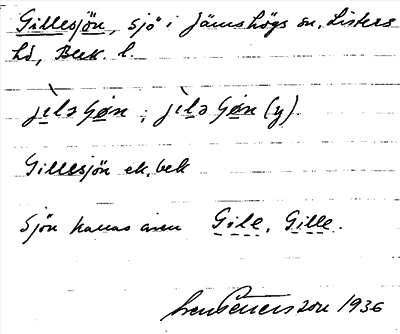 Bild på arkivkortet för arkivposten Gillesjön