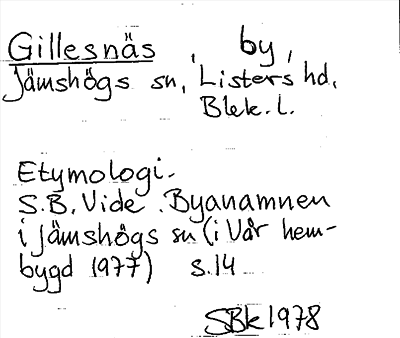 Bild på arkivkortet för arkivposten Gillesnäs