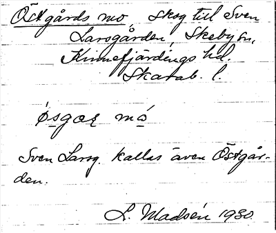 Bild på arkivkortet för arkivposten Östgårds mo
