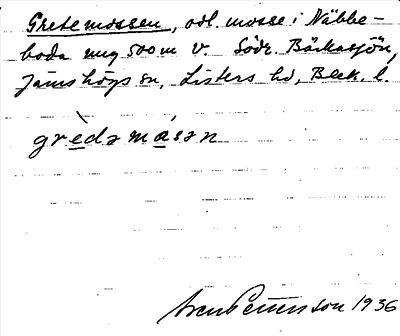 Bild på arkivkortet för arkivposten Gretemossen