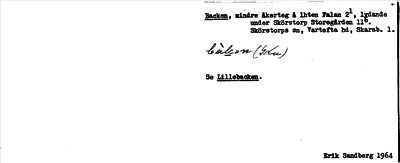 Bild på arkivkortet för arkivposten Backen, se Lillebacken
