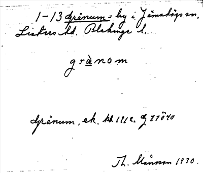 Bild på arkivkortet för arkivposten Gränum