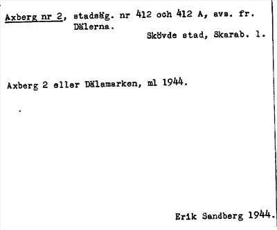 Bild på arkivkortet för arkivposten Axberg