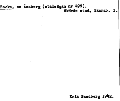 Bild på arkivkortet för arkivposten Backa