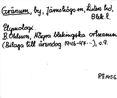 Bild på arkivkortet för arkivposten Gränum