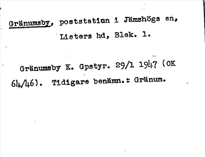 Bild på arkivkortet för arkivposten Gränumsby