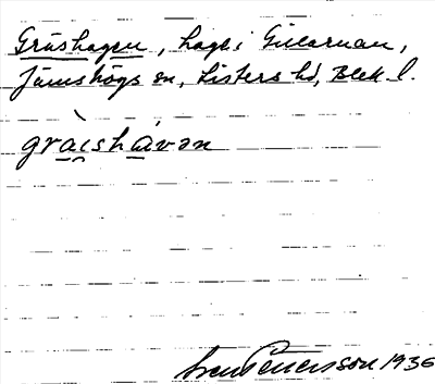 Bild på arkivkortet för arkivposten Gräshagen