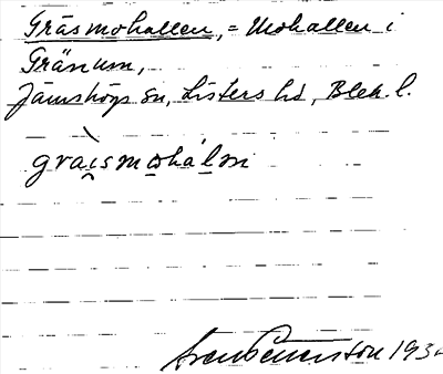Bild på arkivkortet för arkivposten Gräsmohallen