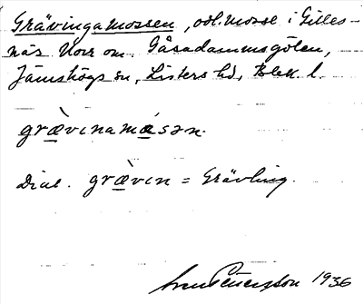 Bild på arkivkortet för arkivposten Grävingamossen