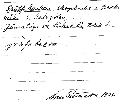 Bild på arkivkortet för arkivposten Gröffebacken