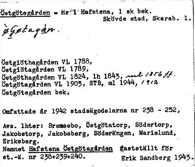 Bild på arkivkortet för arkivposten Östgötegården