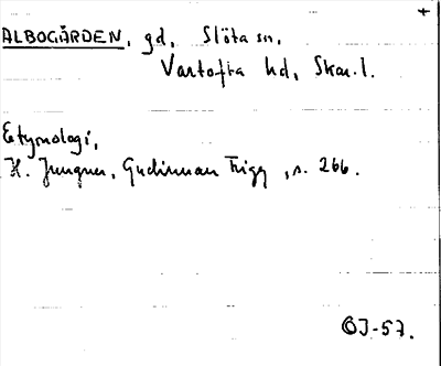 Bild på arkivkortet för arkivposten Albogården