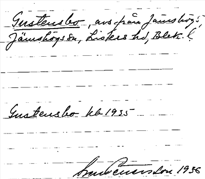 Bild på arkivkortet för arkivposten Gustensbo