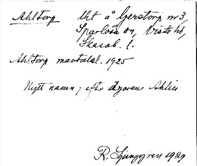 Bild på arkivkortet för arkivposten Ahltorp