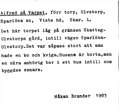 Bild på arkivkortet för arkivposten Alfred på Varpet