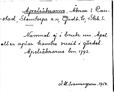 Bild på arkivkortet för arkivposten Apelsåkrarne