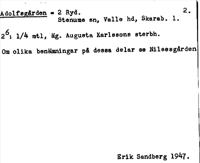 Bild på arkivkortet för arkivposten Adolfsgården