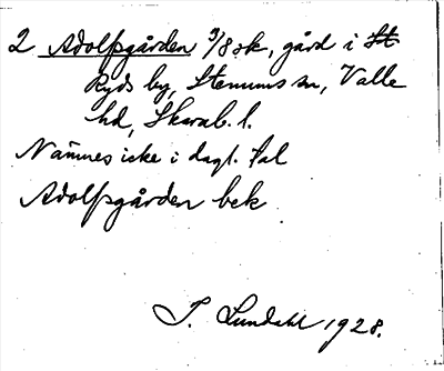 Bild på arkivkortet för arkivposten Adolfsgården