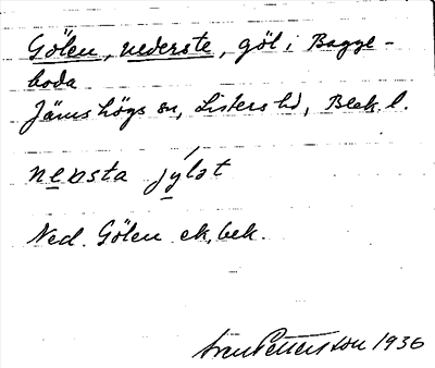 Bild på arkivkortet för arkivposten Gölen, Nederste