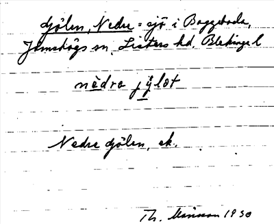 Bild på arkivkortet för arkivposten Gölen, Nedre