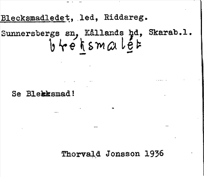 Bild på arkivkortet för arkivposten Bleckmadledet