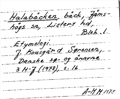 Bild på arkivkortet för arkivposten Halabäcken