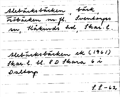 Bild på arkivkortet för arkivposten Alebäcksbäcken