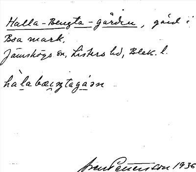 Bild på arkivkortet för arkivposten Halla-Bengta-gården