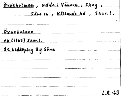 Bild på arkivkortet för arkivposten Öxneholmen