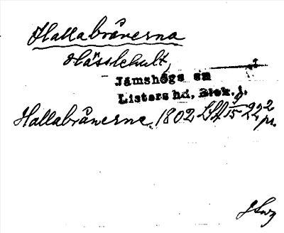 Bild på arkivkortet för arkivposten Hallabrånerna