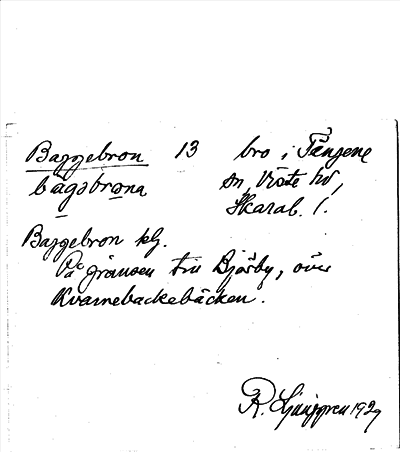 Bild på arkivkortet för arkivposten Baggebron