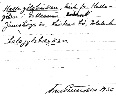 Bild på arkivkortet för arkivposten Hallagölsbäcken