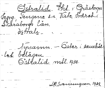 Bild på arkivkortet för arkivposten Östralid