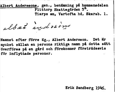 Bild på arkivkortet för arkivposten Albert Anderssons