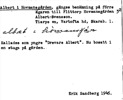 Bild på arkivkortet för arkivposten Albert i Hovmansgården