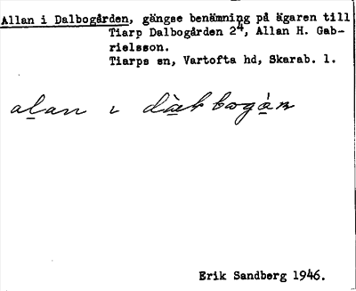 Bild på arkivkortet för arkivposten Allan i Dalbogården