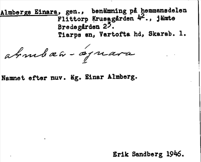 Bild på arkivkortet för arkivposten Almberge Einara