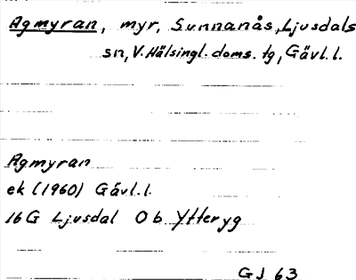 Bild på arkivkortet för arkivposten Agmyran