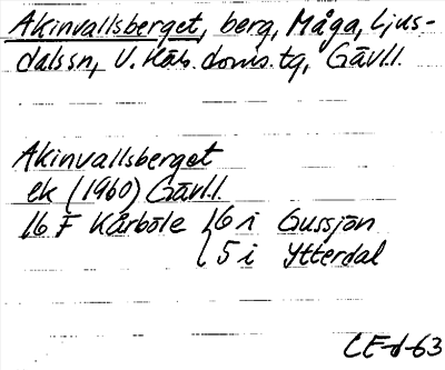 Bild på arkivkortet för arkivposten Akinvallsberget