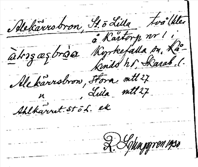 Bild på arkivkortet för arkivposten Alekärrsbron, St. o. Lilla