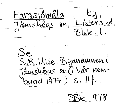 Bild på arkivkortet för arkivposten Harasjömåla