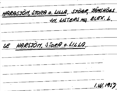 Bild på arkivkortet för arkivposten Harasjön, Stora o. Lilla