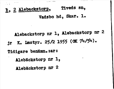 Bild på arkivkortet för arkivposten Alebackstorp