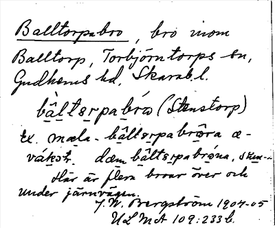 Bild på arkivkortet för arkivposten Balltorpabro