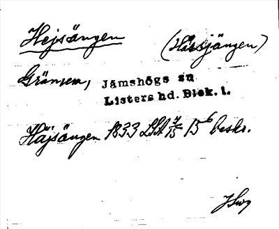 Bild på arkivkortet för arkivposten Hejsängen