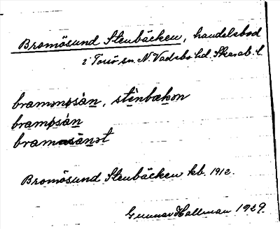 Bild på arkivkortet för arkivposten Bromösund Stenbäcken