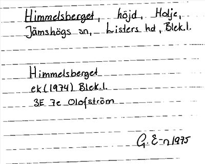 Bild på arkivkortet för arkivposten Himmelsberget